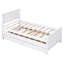 Lit plateforme simple avec lit gigogne et tiroirs, blanc