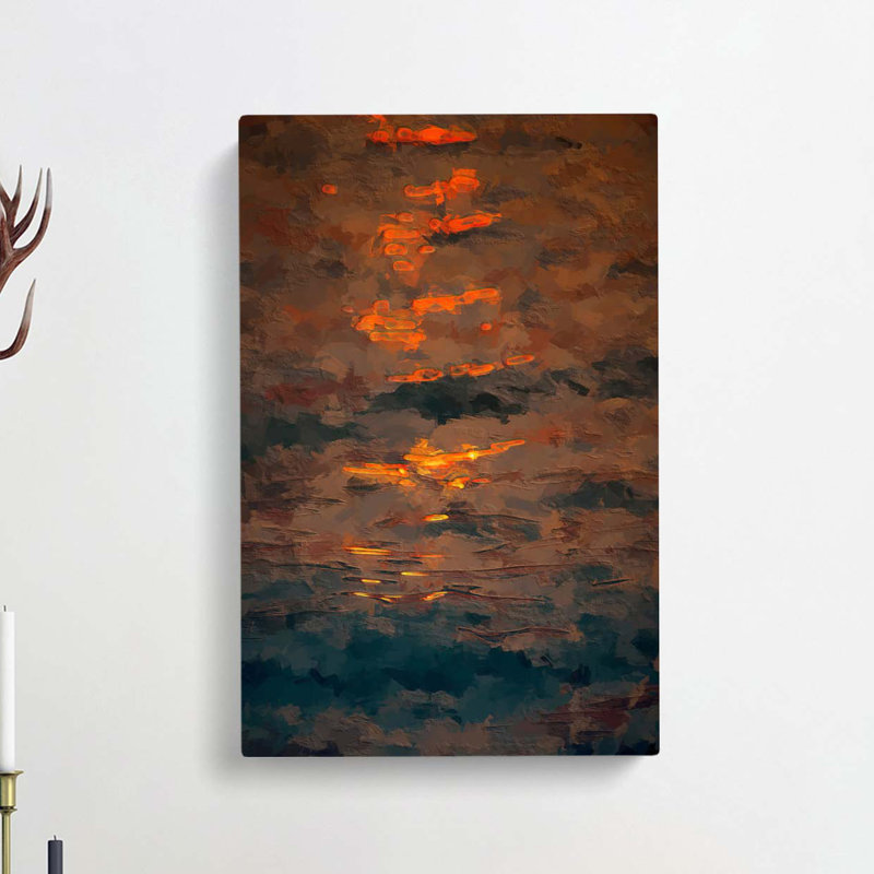 Shimmers Upon The Water In Abstract - Wrapped Canvas Print, 76cm H x 50cm W x 3cm D
