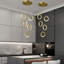 Lustre moderne à DEL avec 5 anneaux - Luminaire suspendu réglable à intensité variable de 30 W et 6 000 K-634185081-634185085
