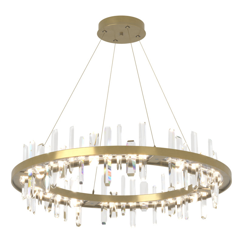 Solitude Circular LED Chandelier, Modern Brass