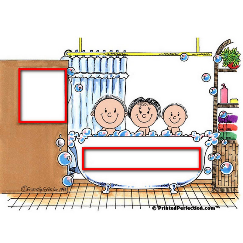Personalized Tub Time with 1 Child Acrylic Key Chain, Yes
