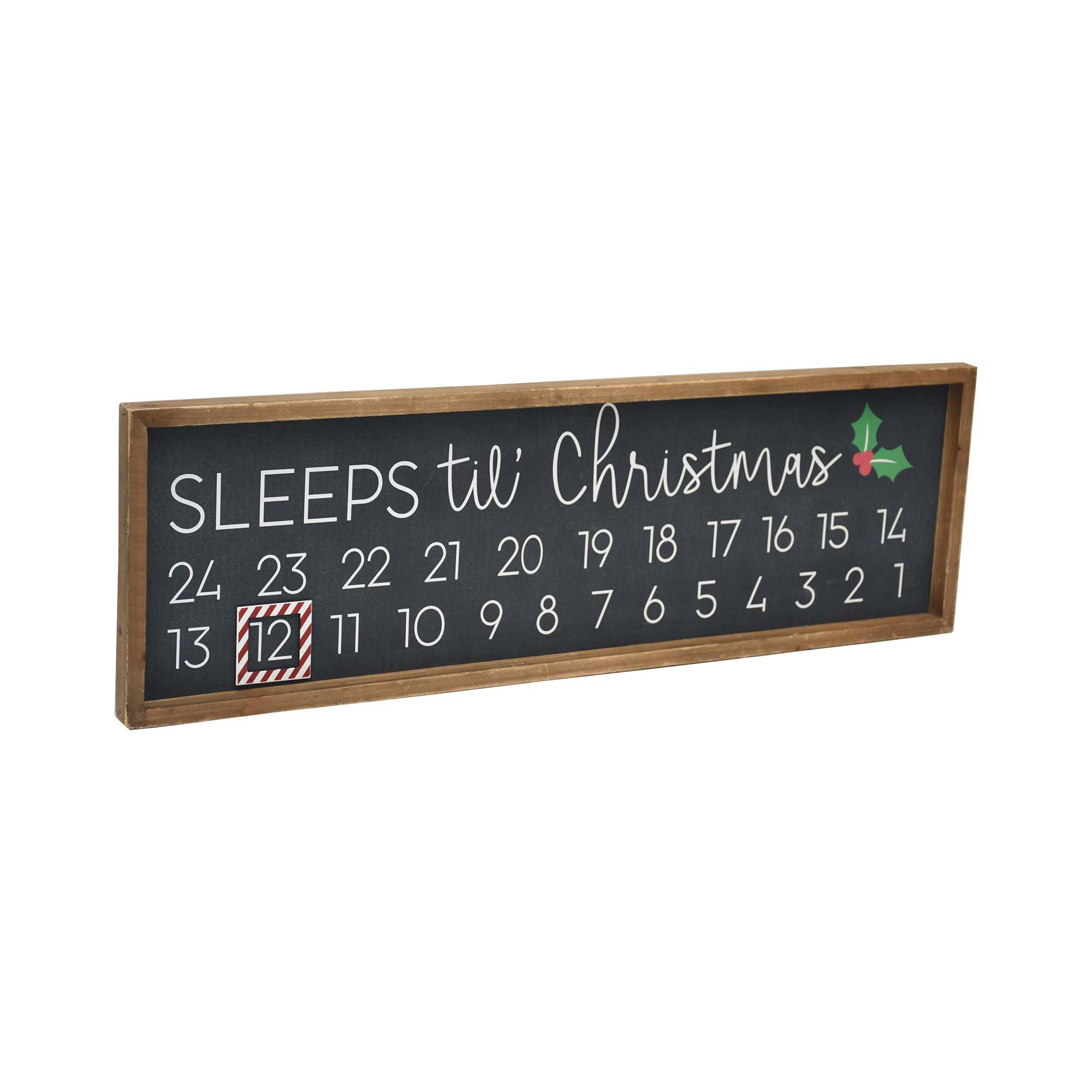 The Holiday Aisle® Sleeps Til' Christmas Wood Frame Wall Countdown ...