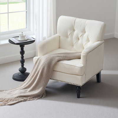 Fauteuil club capitonné, fauteuil d'appoint, fauteuil capitonné, canapé en velours côtelé pour chambre à coucher, salon