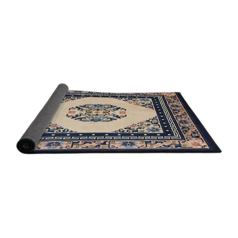 Tapis traditionnel bleu / beige Fuse, Rond 4 pi