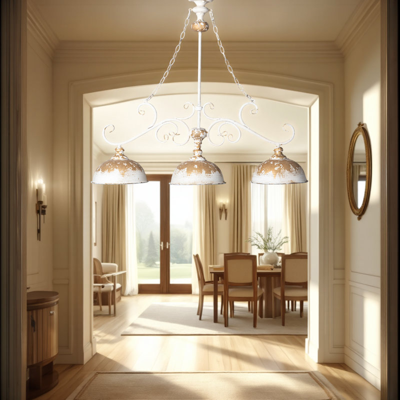 Luminaire suspendu vintage en métal pour salle à manger élégante et décoration intérieure