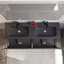 Meuble-lavabo double 60 po avec dessus en surface solide Franklim