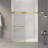 56-60"W X 70"H Frameless Double Sliding Shower Door,5/16" (8Mm) Thick SGCC Tempered Clear Glass,Double Side Easy Clean Coat,Brushed Gold Finished With Buffer-123210194