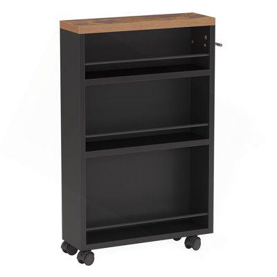 20" Slim Storage Cart – 4-Tier Narrow Rolling Kitchen Utility Cart With Wheels & Handle, Skinny Laundry Room Organizer, Slide Out Pantry Shelf For Sma