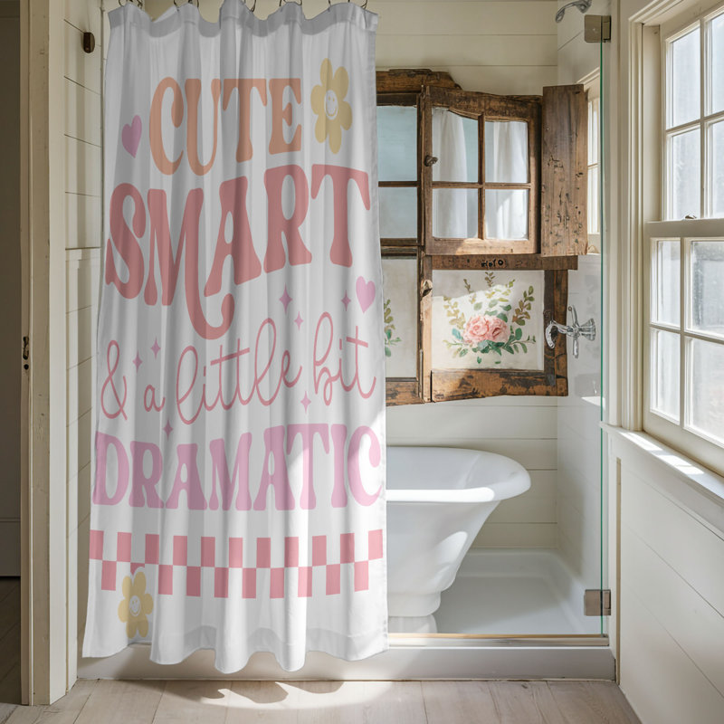 Sweet & Soft Sayings - Rideau de douche standard 1 pièce, H 74 po x l 71 po