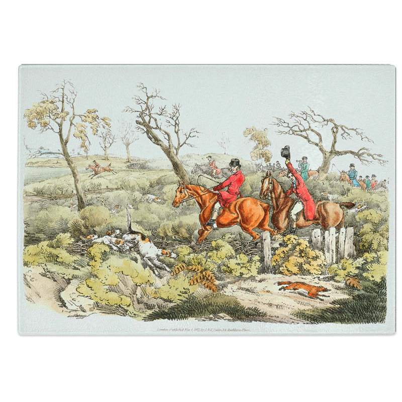 Glass Fox Hunting by Henry Alken Chopping Board, 28.5 cm W x 20 cm L