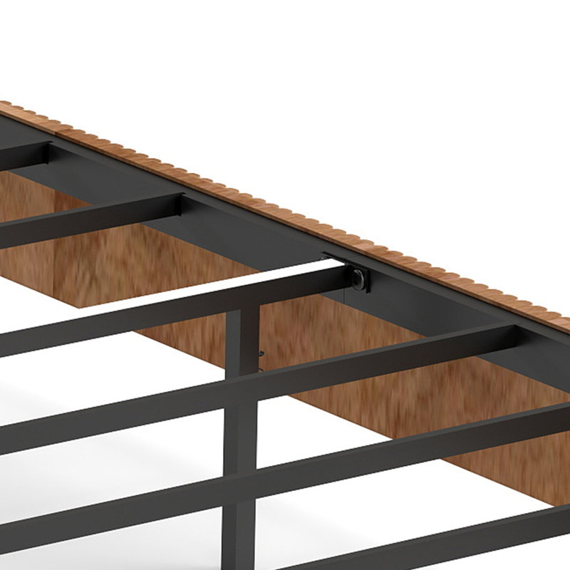 Floating Bed Frame with LED Lights, Fluted Mid Century Modern Floating Platform Bed No Box Spring Needed, Queen