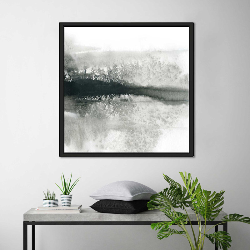 Cadre dramatique II par Carol Robinson - Peinture, Cadre flottant noir, H 39,5 po x l 39,5 po x P 2 po