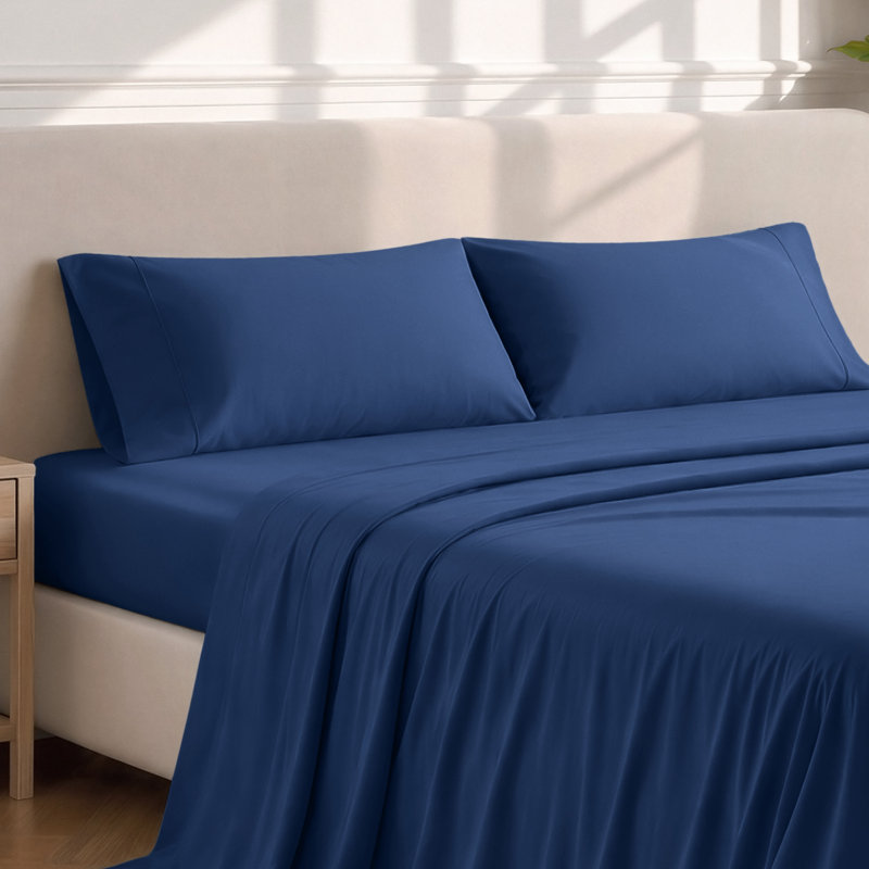 Soft Microfiber Pillowcase Set, Dark Blue, 2 Standard Pillowcases