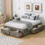 Lit plateforme double avec 6 tiroirs de rangement-1284329731-1284329756