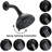 High 4.72" Matte Black Shower Head - 6 Spray Patterns, Large Coverage, Rustproof, 1.8 Gpm