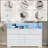 7 Drawer Wood Dressers for Bedroom with LED Lights, Wooden Dresser with Charging Station and 2 Open Compartments-485286149