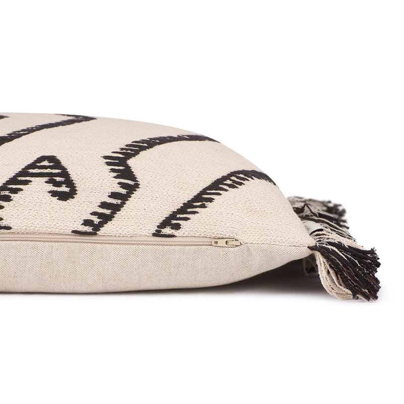 Geometric Black Rectangular Cushion Cover