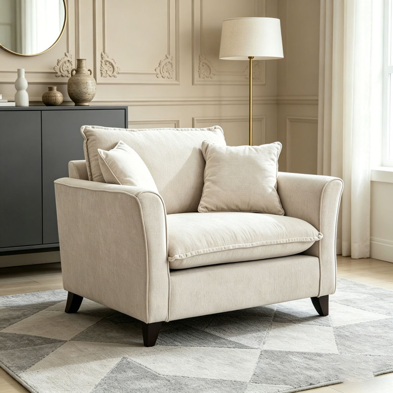 Fauteuil surdimensionné de 46,3 po, Crème