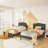 Twin Size Upholstered Bed with Adjustable Headboard, Twin Platform Bedframe Set of 2, Wooden Slats Support, No Box Spring Needed-375383368