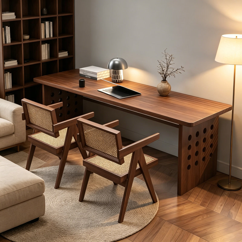 Bureau simple en bois massif brun-noisette Simple, H 29,5 po x l 63 po x P 23,6 po