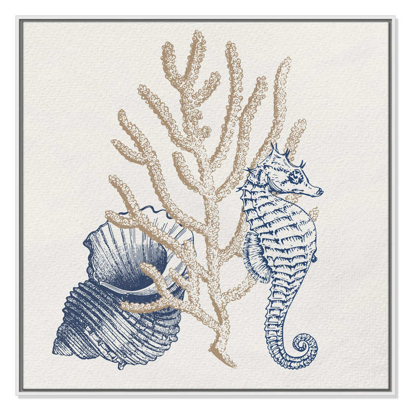 «Into the Sea II» par Kimberly Allen, H 37,5 po x l 37,5 po, Blanc