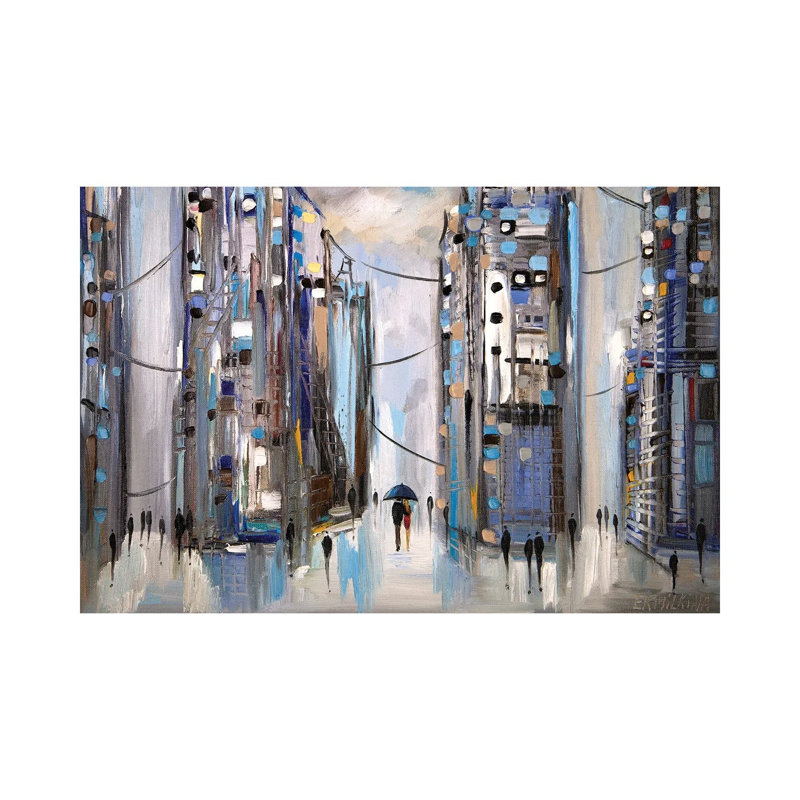 Rainy Afternoon by Ekaterina Ermilkina - Painting on Canvas, 20.32 cm H x 30.48 cm W, Wrapped Canvas