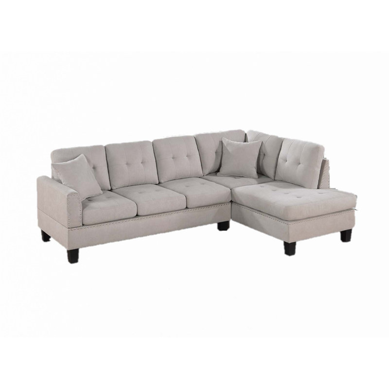 2pc Sectional Set, Mushroom Velvet