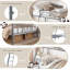 Lit superposé simple au-dessus d'un lit double / double en métal, escalier, échelle, garde-corps, gris-912543456