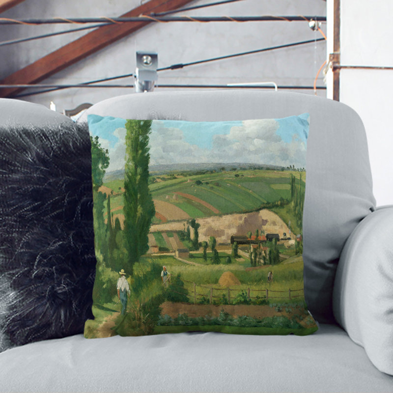 Landscape At Les Patis Square Throw Cushion, 40cm H x 40cm W x 15cm D