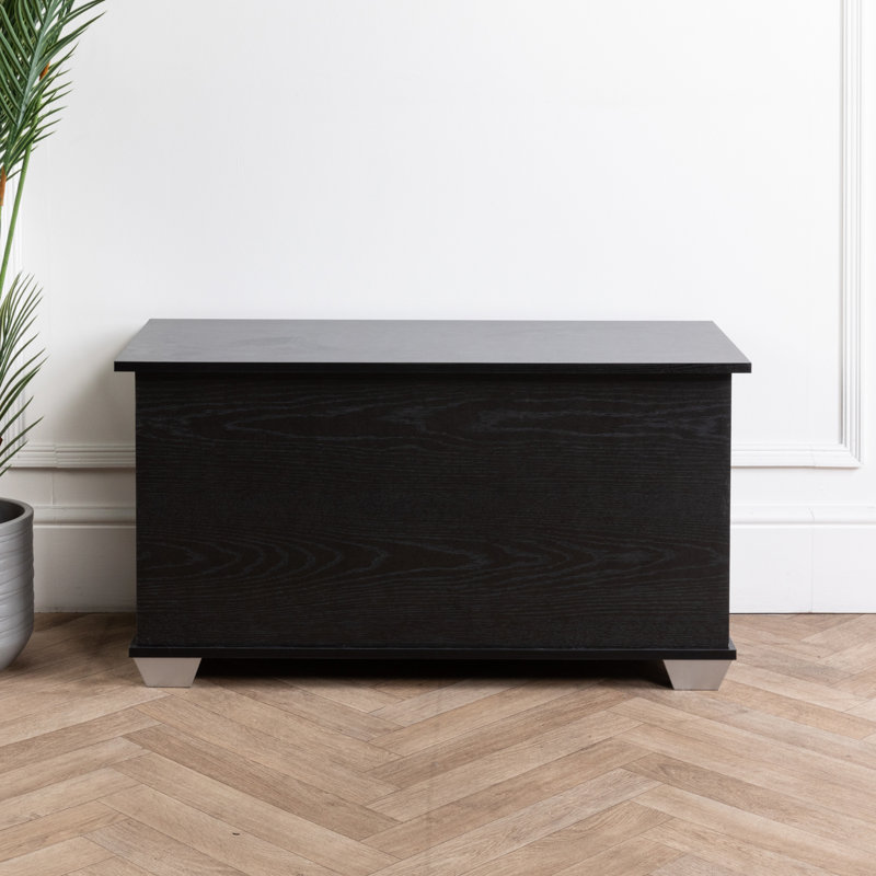 Solid + Manufactured Wood Blanket Chest, Black