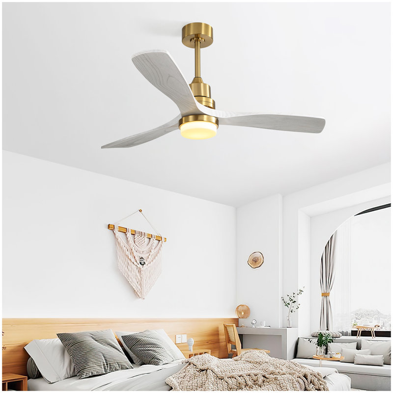 Ventilateur de plafond d'intérieur de 52 pouces avec lumière à DEL à intensité variable et télécommande à 6 vitesses pour 3 pièces