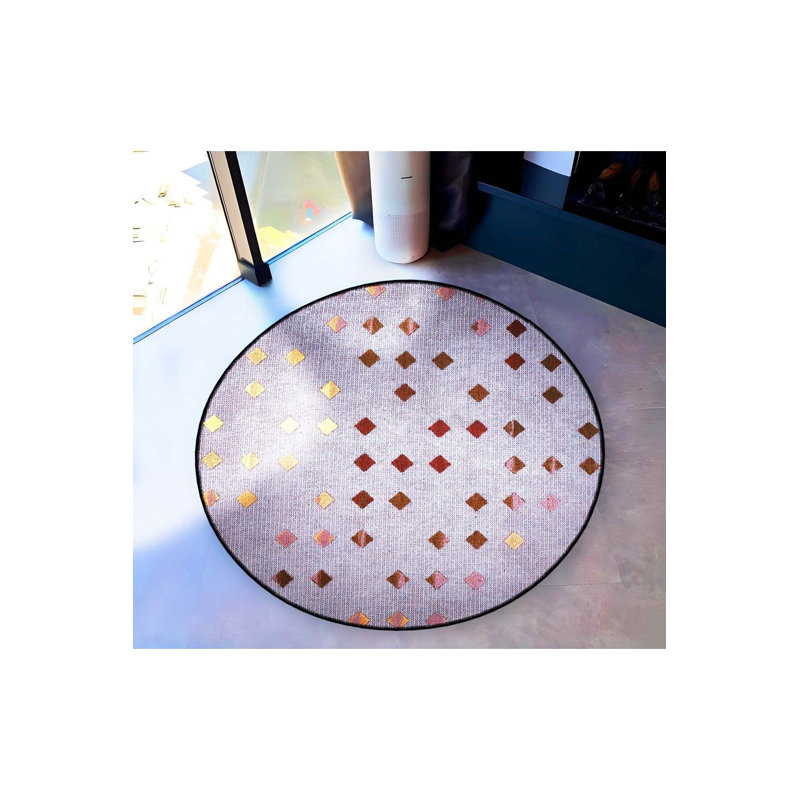 Tapis rond lavable à la machine, Sous-tapis rond 4 pi 11 po inclus