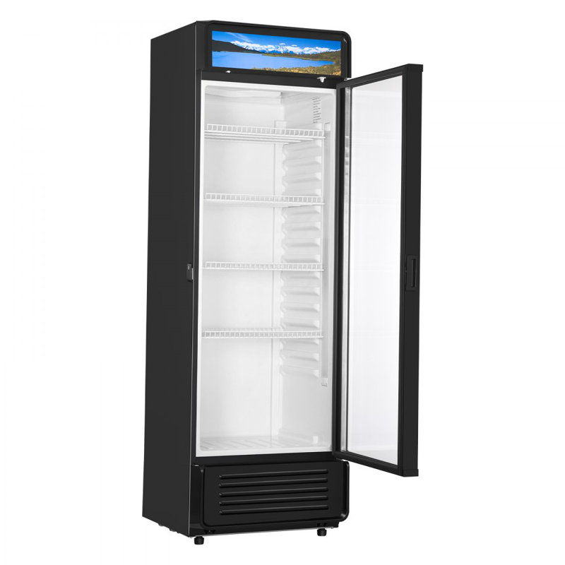 Commercial Merchandiser Refrigerator 13.3 CU.FT Glass Door Display Refrigerator