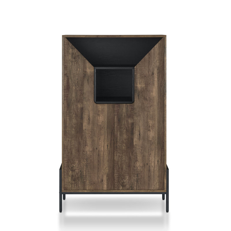 Harlan Shoe Cabinet with Open Shelf, Reclaimed Oak