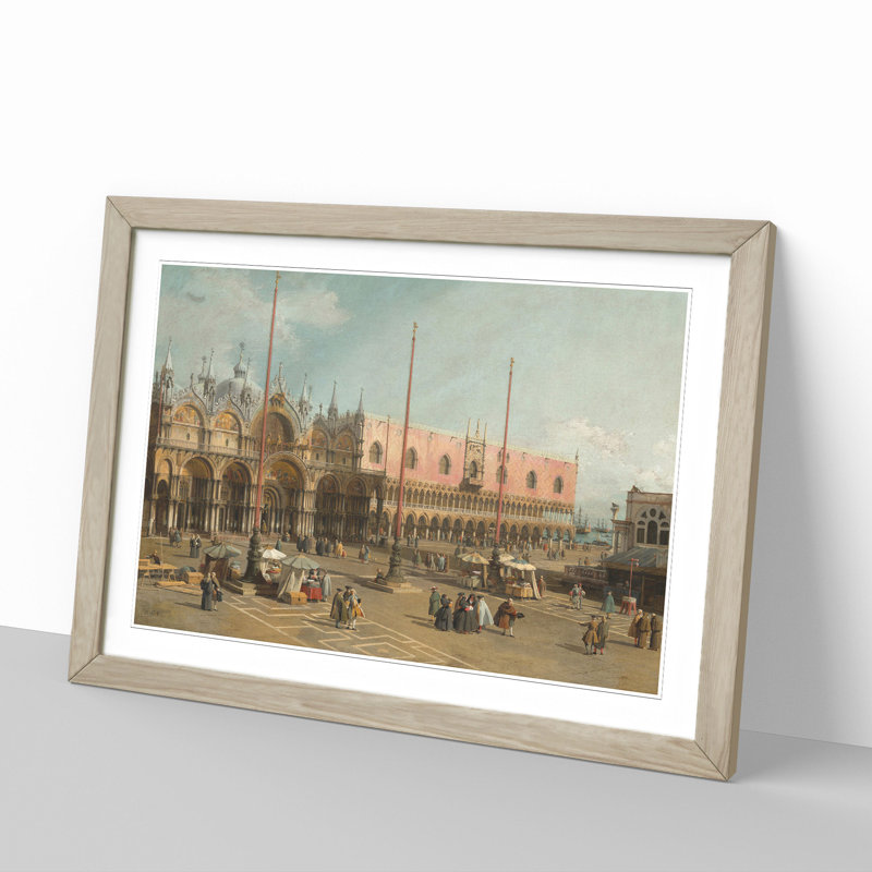 The Square of Saint Mark by Giovanni Canaletto - Picture Frame Painting, 27cm H x 36cm W x 2cm D, Oak Framed