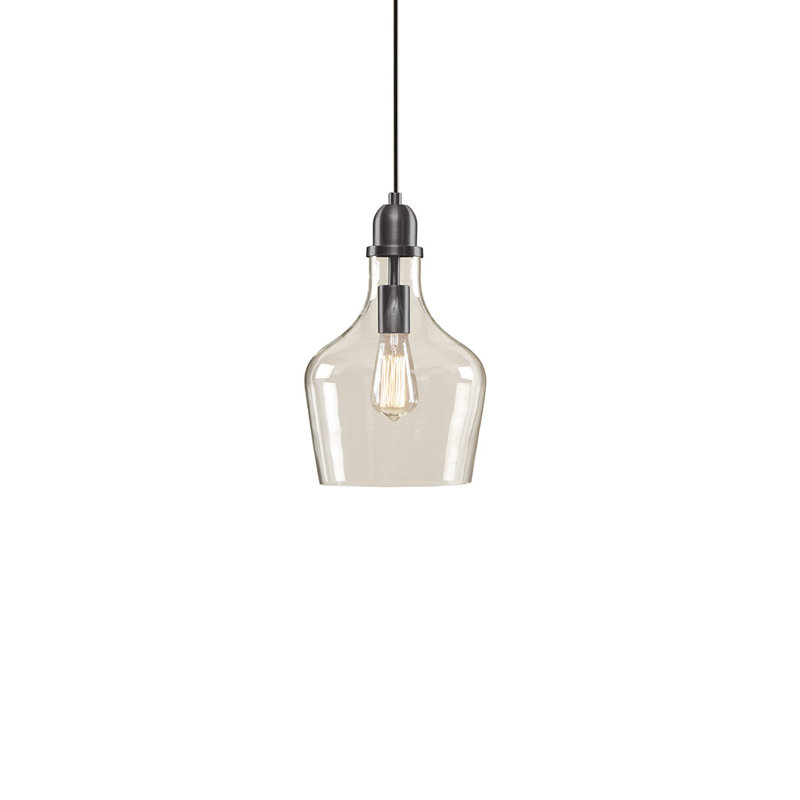 Luminaire suspendu pour îlot de cuisine 1 lumière Basnett, Bronze, Clair