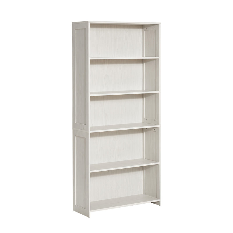 68 po de hauteur, bibliothèque blanche, étagère de rangement large à 5 niveaux pour salon et bureau