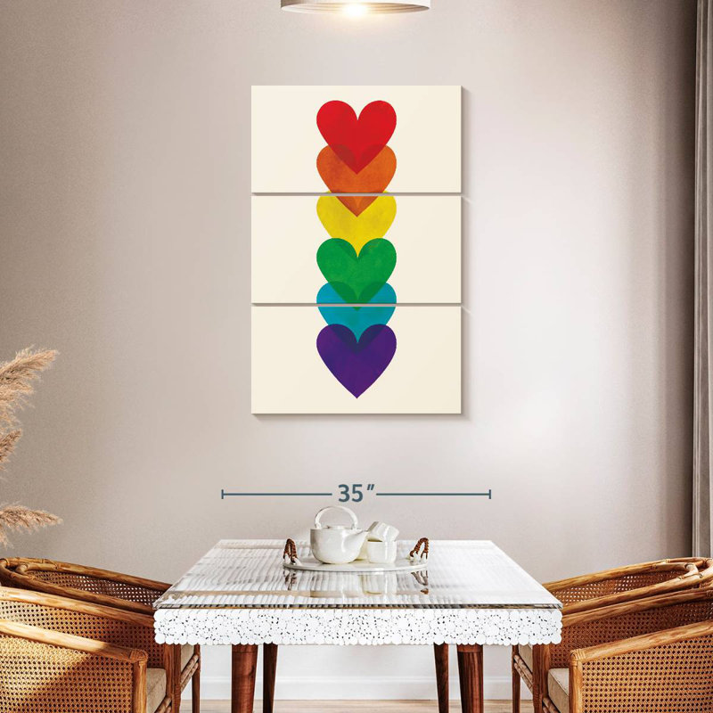 Khareem Rainbow Hearts Stack, 45" H x 28" W