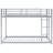Twin Over Twin Metal Bunk Bed, Low Bunk Bed With Ladder,Silver-112860784-112860799