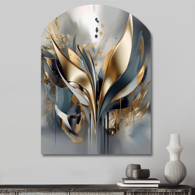 Abstract Shapes And Lines IV - Abstract Marble Arch Shape Irregular Metal Wall Decor