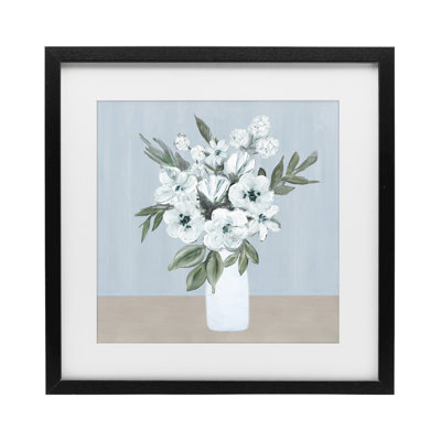 «Cerulean & White Blooms», reproduction encadrée sous verre, conception de Marilyn Dunlap