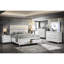 Table de chevet 2 tiroirs Pearl White avec pieds en cristal acrylique