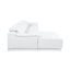 Canapé modulaire blanc en L en cuir véritable 4 pièces faisant face à gauche avec 2 fauteuils inclinables électriques et appuis-tête réglables-130816780