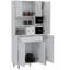 Kitchen Pantry, One Drawer, Multiple Cabinets, Two Open Shelves