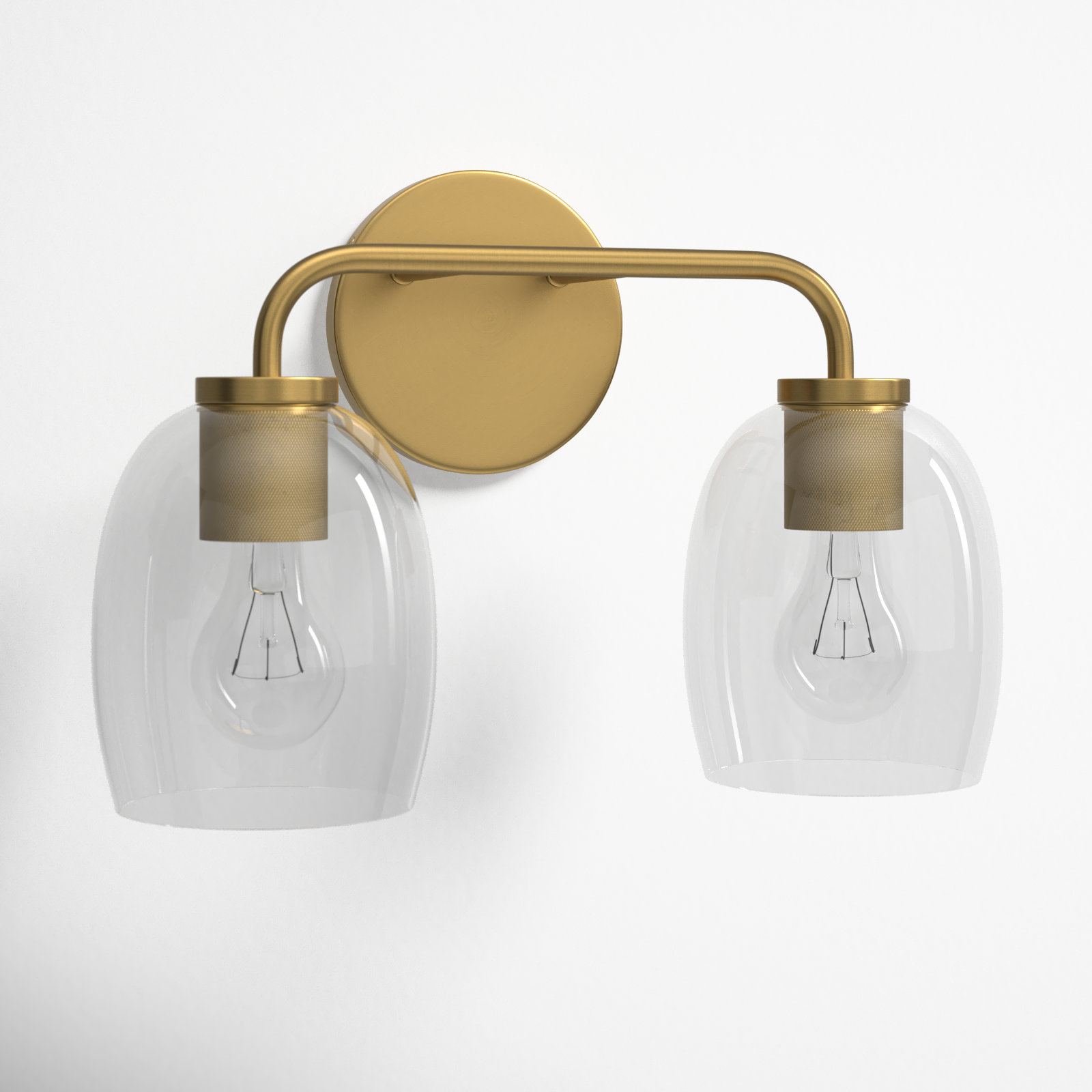 Jed 2 Light Dimmable Vanity Light, Gold