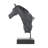 Cleaster Resin Horse Decorative Black Sculpture with Black Rectangular Base