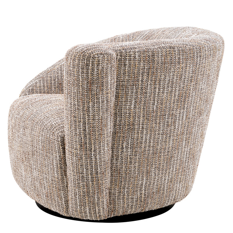 Fauteuil demi-tonneau l 35,43 po Colin, Mélange de polyester beige Mademoiselle
