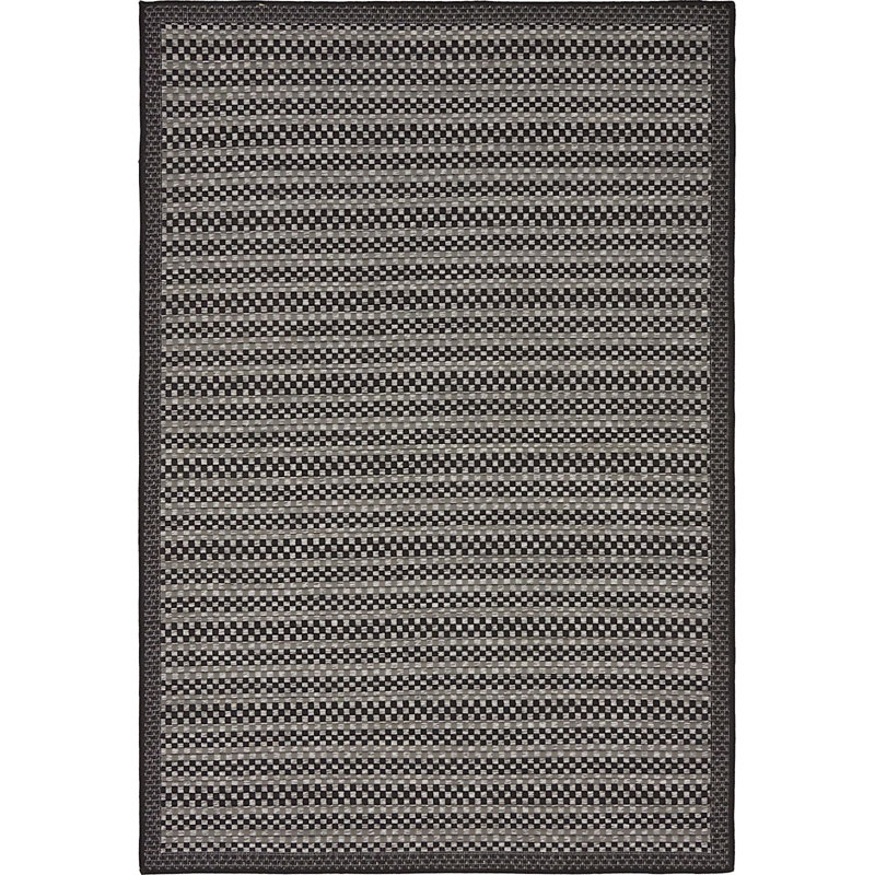 Outdoor Veranda Area Rug Charcoal Color, Rectangle 4' x 6'