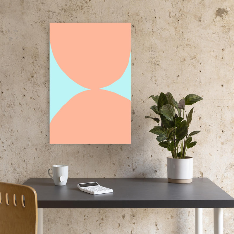 Abstrait, pêche, courbes, abstrait, contemporain, impression murale élégante, 18" H x 12" W