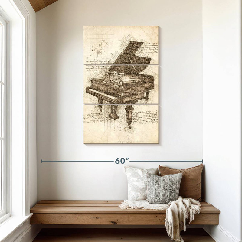 Abarca Old Grand Piano, 45" H x 28" W